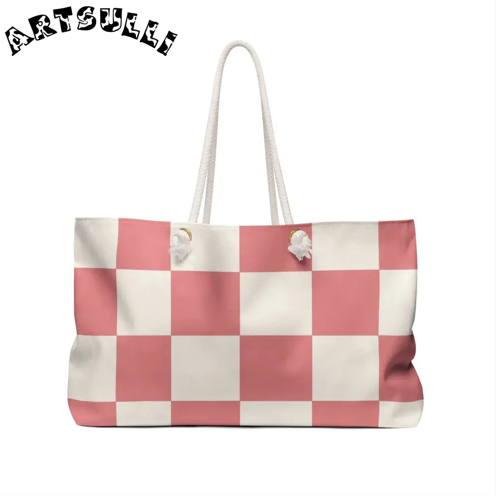 JAKKOUTTHEBXX Retro Checkered Grassland Sprites Weekender Bag