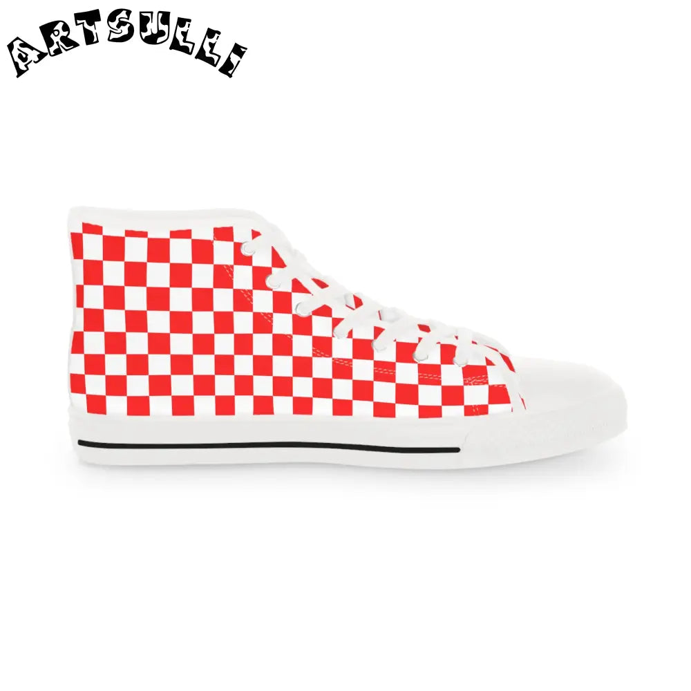 JAKKOUTTHEBXX Checkerboard II Red and White Copy of Men’s High Top