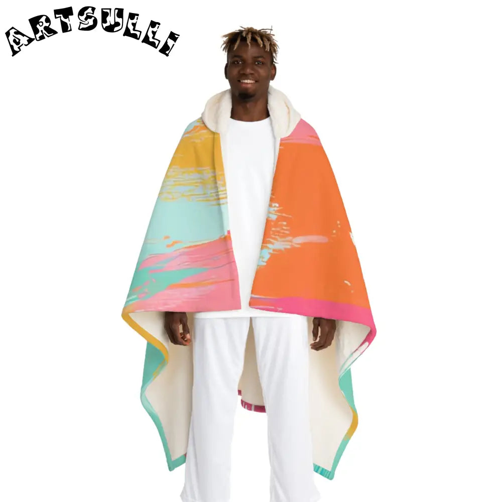 JAKKOUTTHEBXX Preppy Pixel Bloom Hooded Sherpa Fleece Blanket