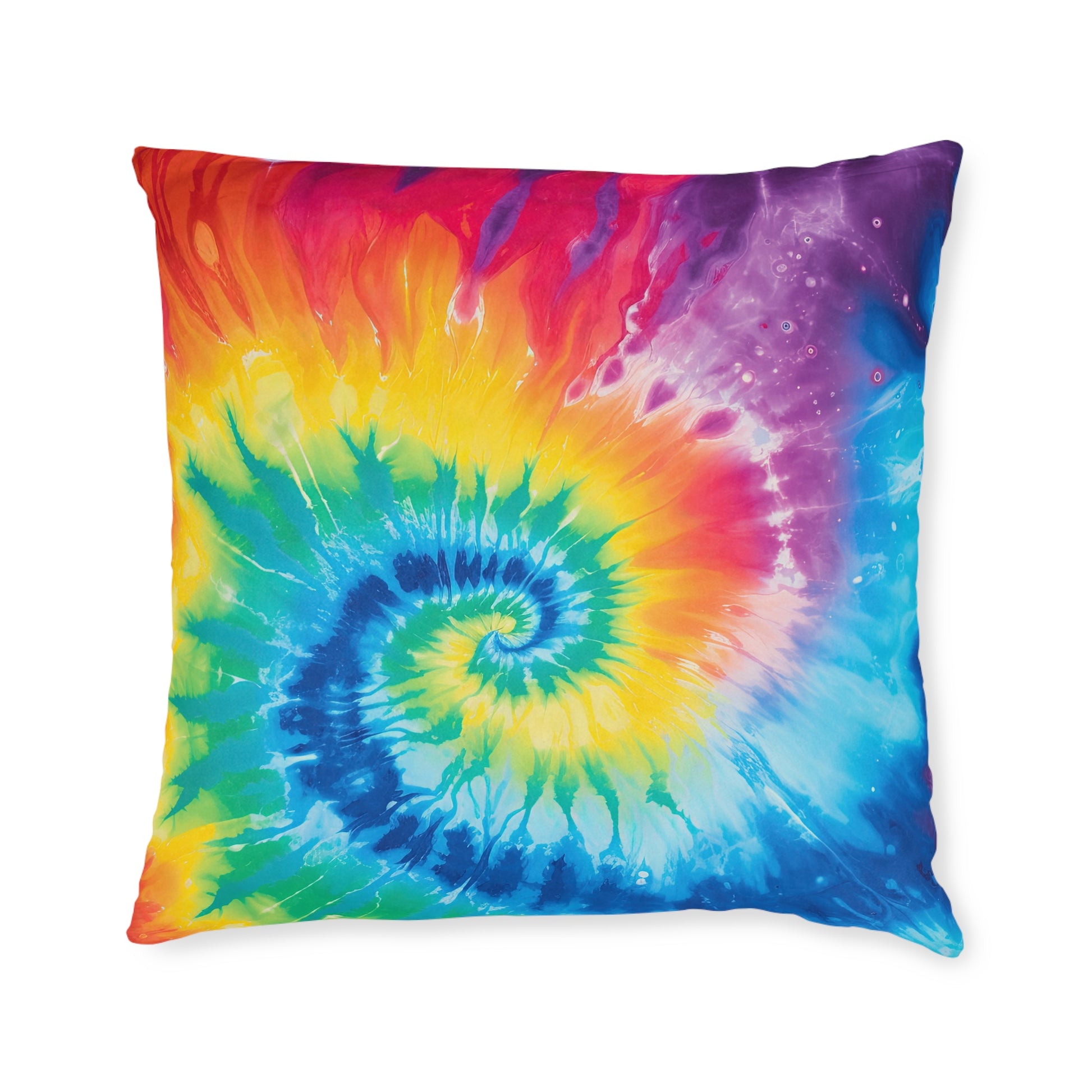 Tie Dye Square Pillow - Pink Back, Artsulli - Art is Long, Life is Short, Home Decor, Size, 22" × 22", , , , , 99620055668564946638