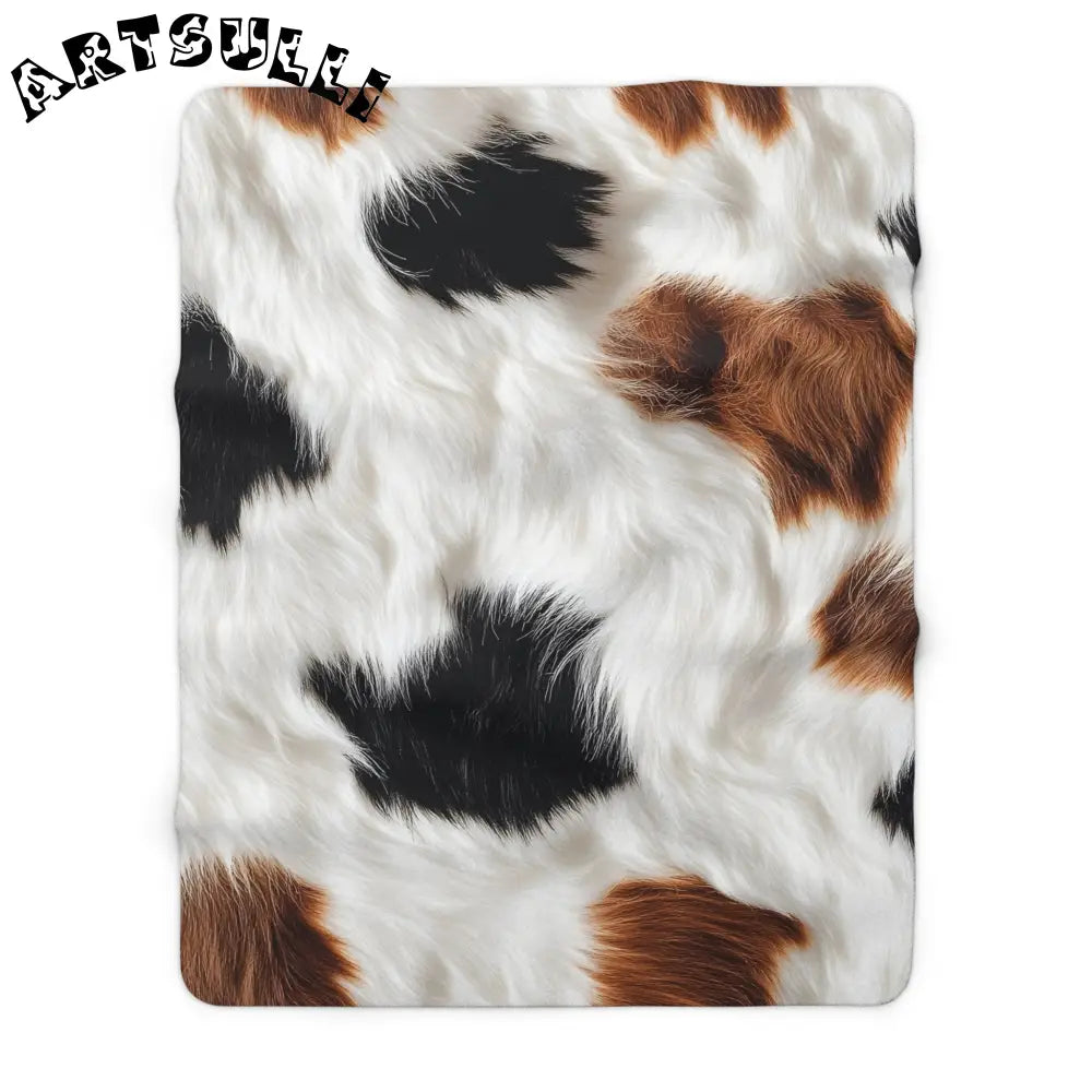 JAKKOUTTHEBXX Surreal Cow Skin Sherpa Fleece Blanket JAKKOUTTHEBXX