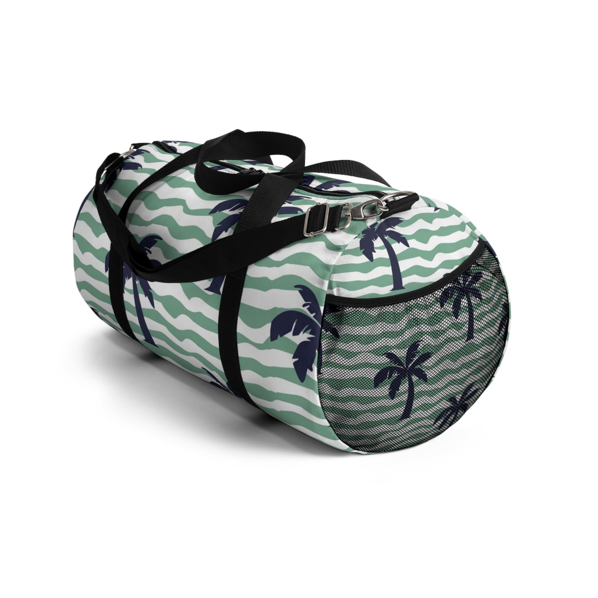 Wavy Stripes and Palm Trees Duffel Bag, Artsulli - Art is Long, Life is Short, Bags, , , , , , , 