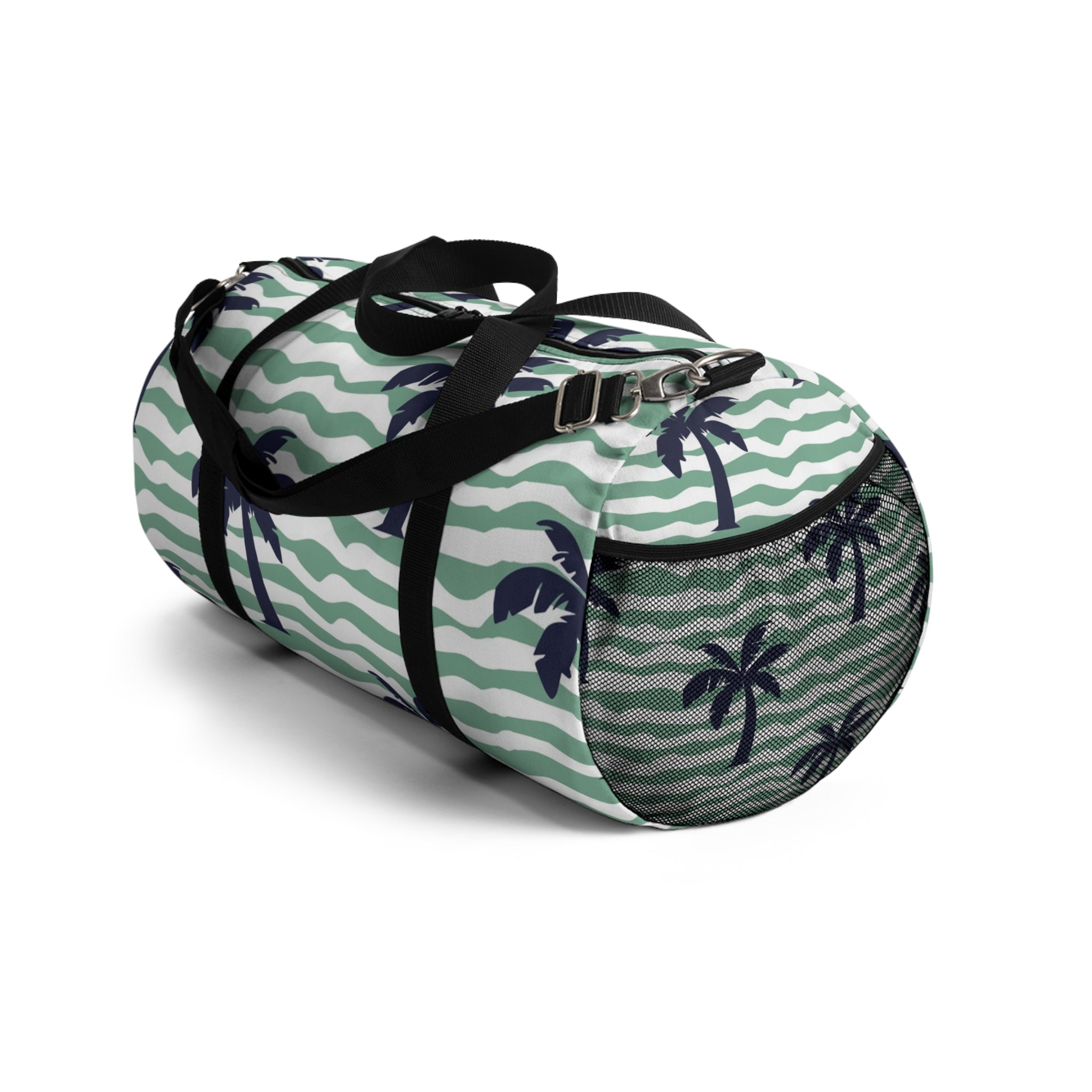 Wavy Stripes and Palm Trees Duffel Bag, Artsulli - Art is Long, Life is Short, Bags, , , , , , , 