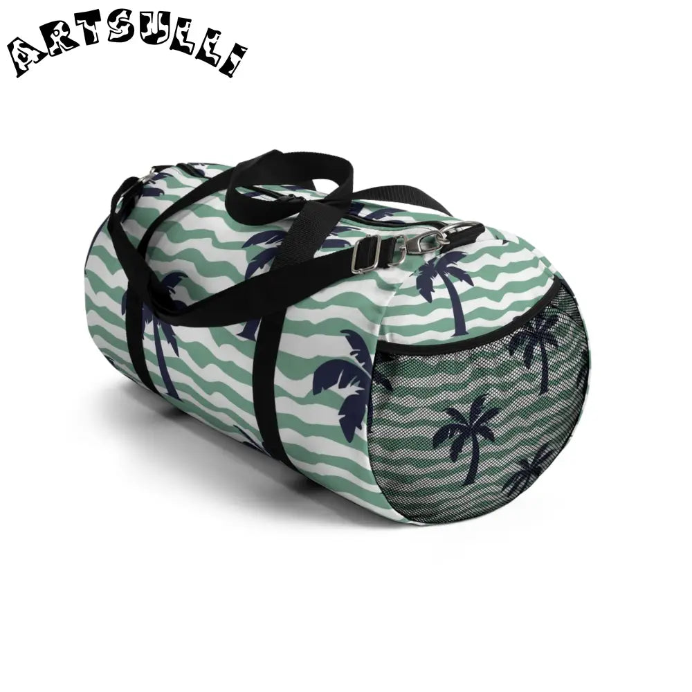 JAKKOUTTHEBXX Wavy Stripes and Palm Trees Duffel Bag JAKKOUTTHEBXX
