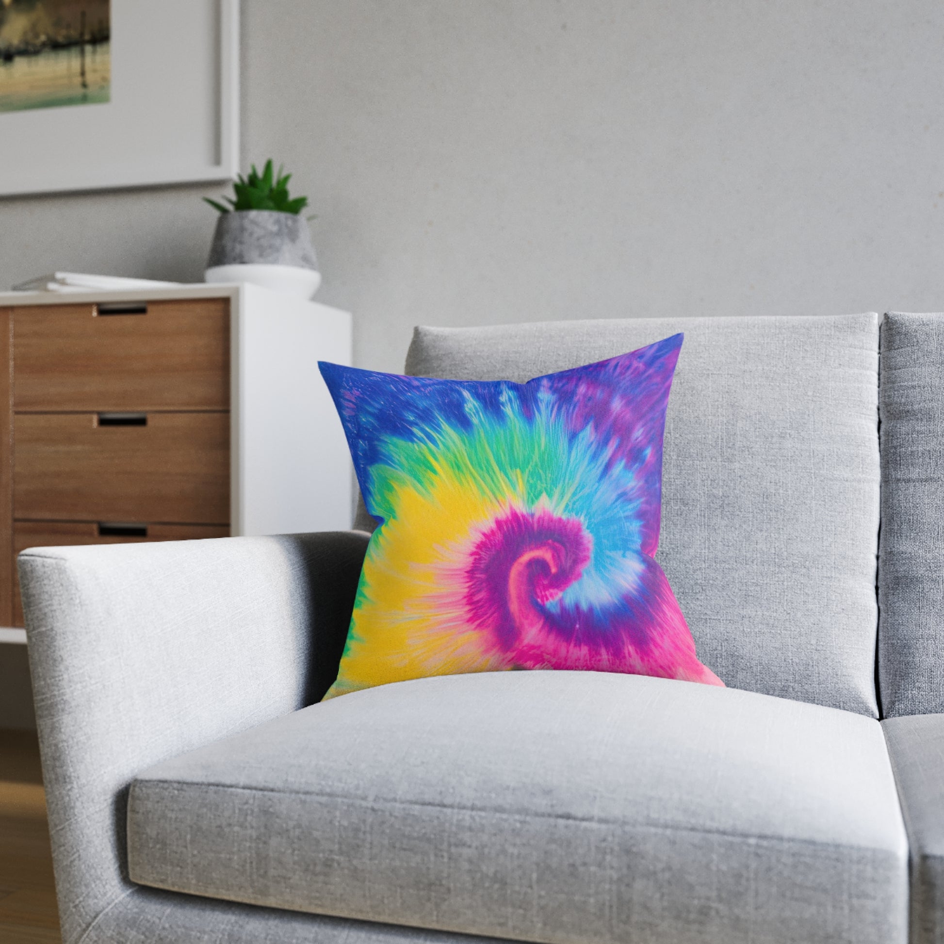 Psychedelic Tie Dye Square Pillow, Artsulli - Art is Long, Life is Short, Home Decor, , , , , , , 