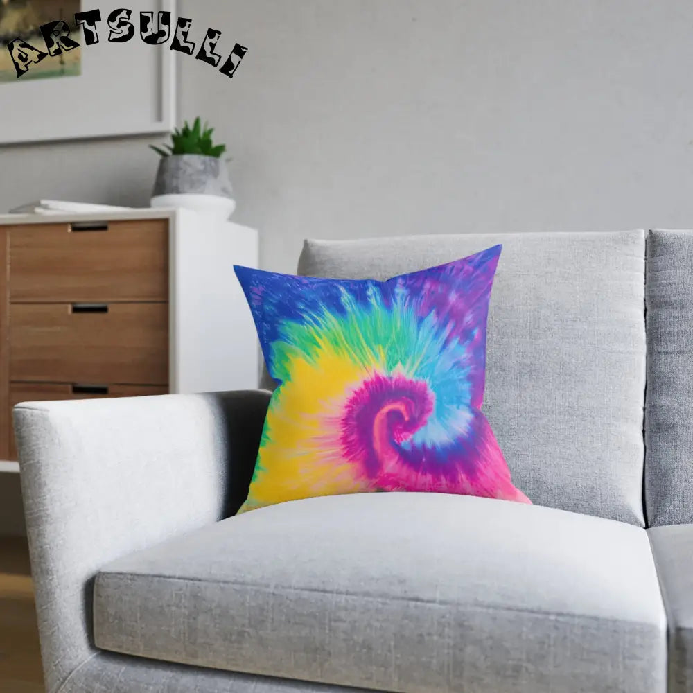 JAKKOUTTHEBXX Colorful Tie Dye Art Printed Square Pillow 2025