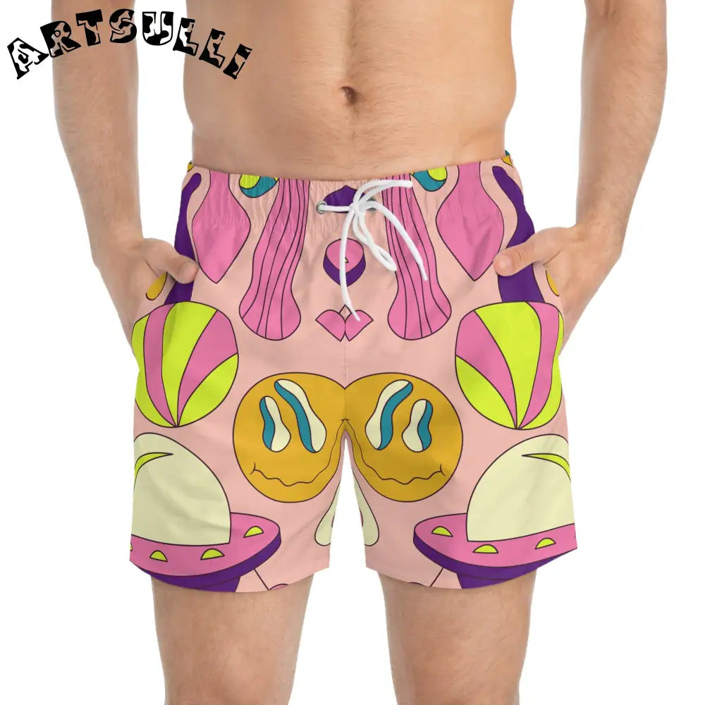 JAKKOUTTHEBXX Trippy Spaceships Swim Trunks (AOP) JAKKOUTTHEBXX
