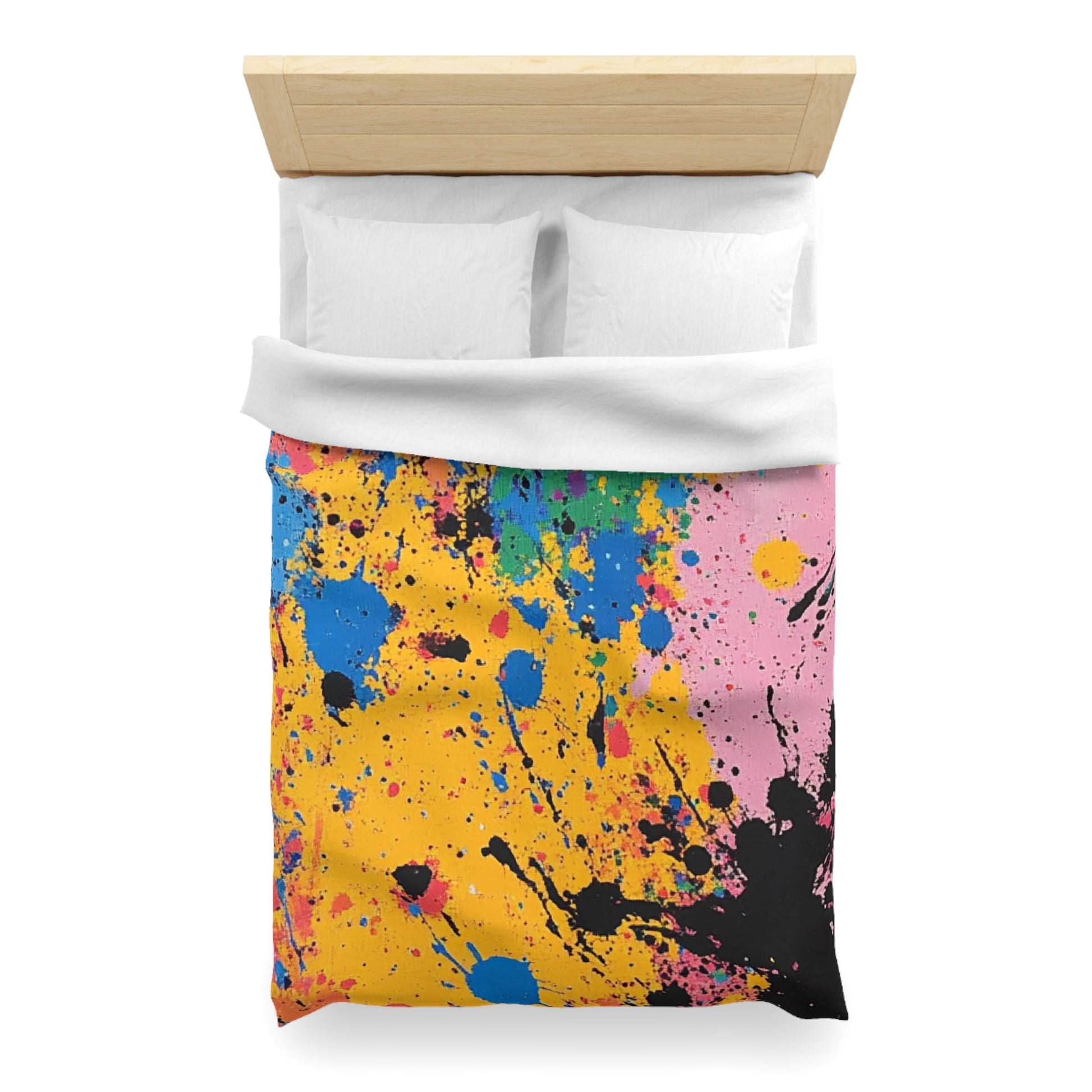The Colors Of Paint Splatter Microfiber Duvet Cover, Artsulli - Art is Long, Life is Short, Home Decor, , , , , , , 