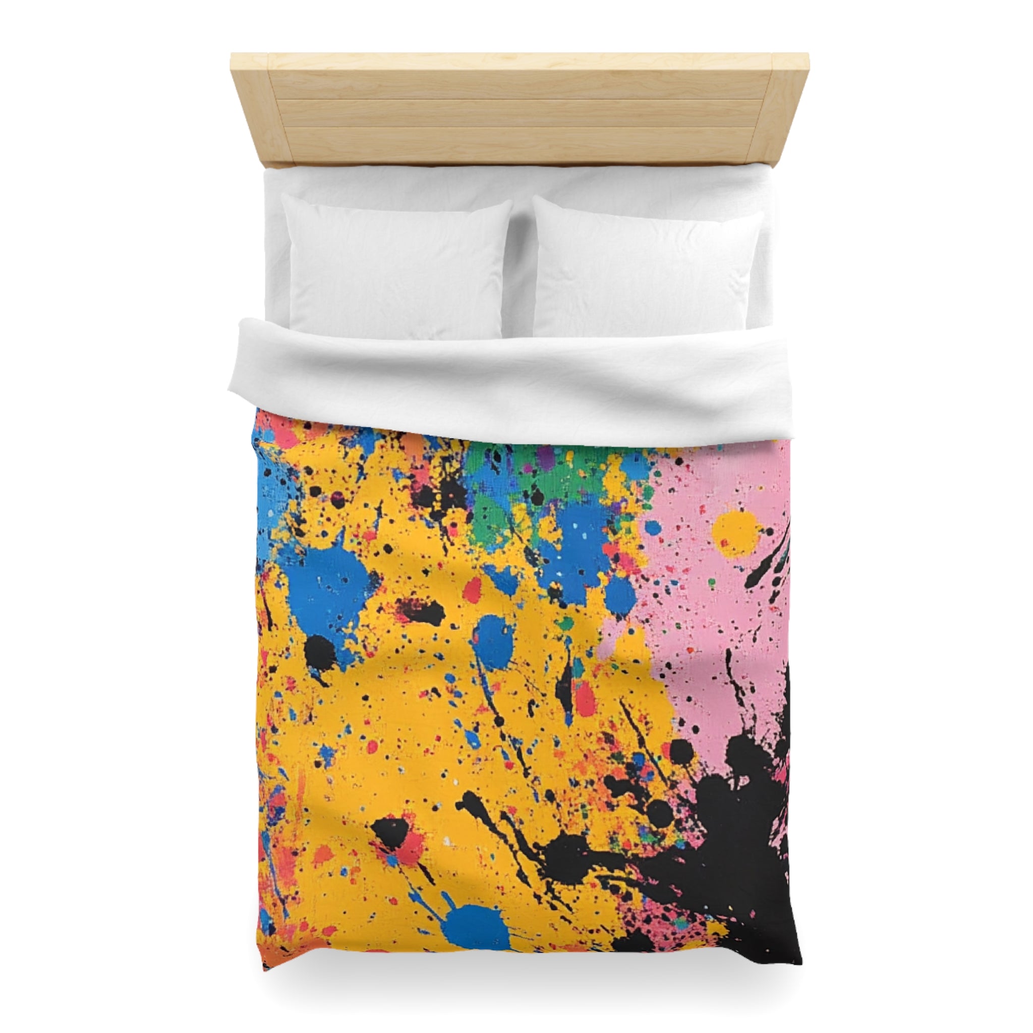 The Colors Of Paint Splatter Microfiber Duvet Cover, Artsulli - Art is Long, Life is Short, Home Decor, , , , , , , 
