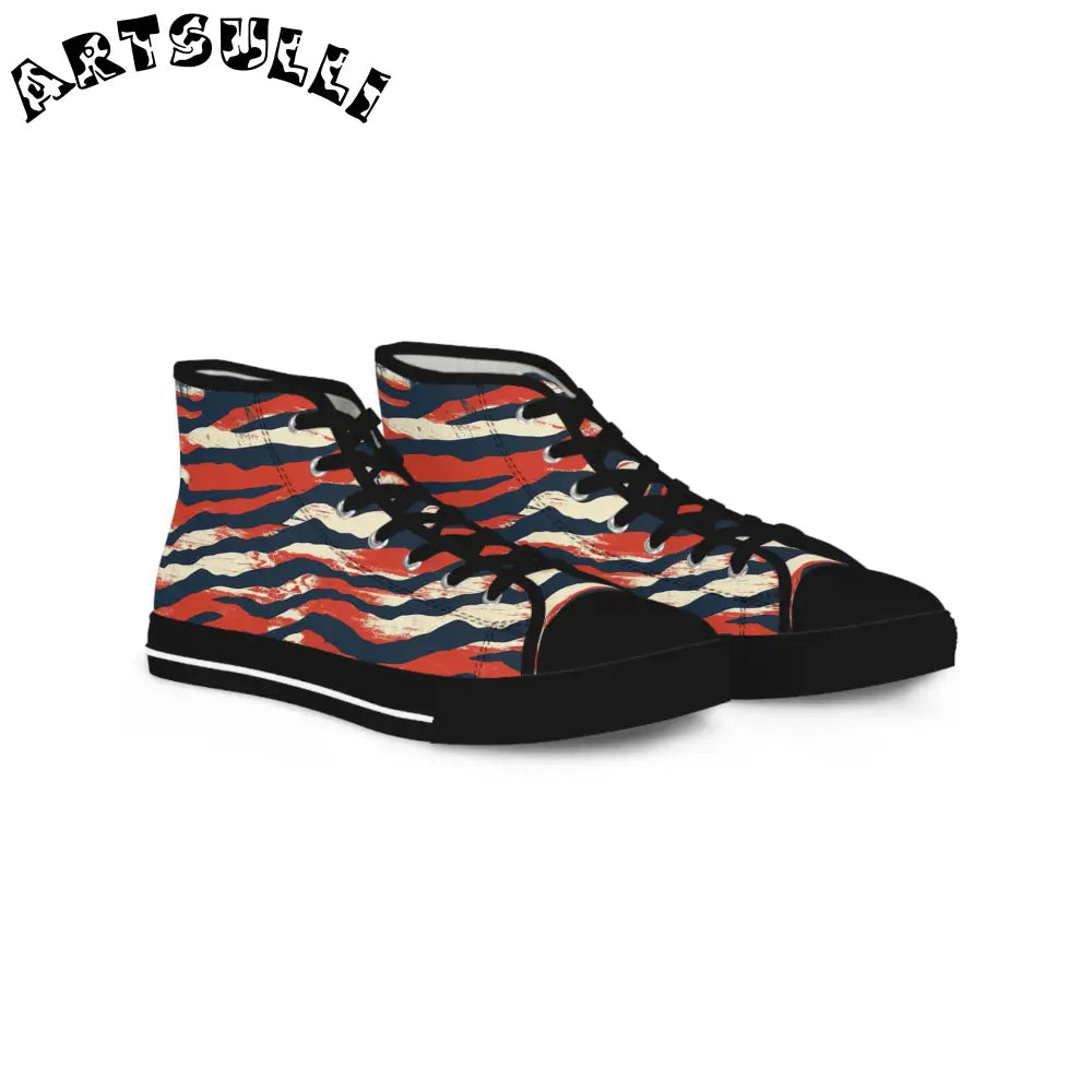 JAKKOUTTHEBXX Capricious Tiger Wave Men’s High Top Sneakers