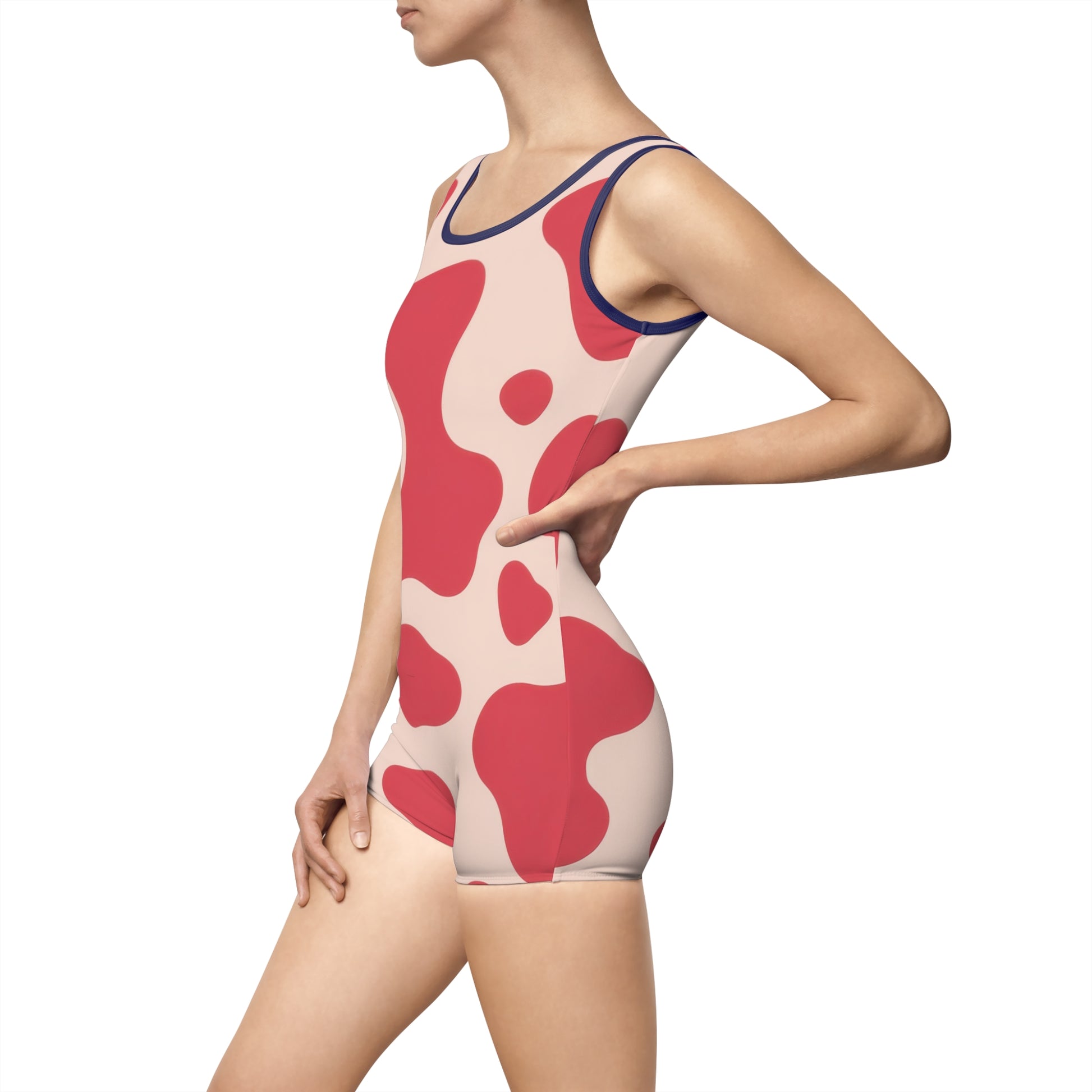 Red Jungle Cow Women's Vintage Swimsuit (AOP), Artsulli - Art is Long, Life is Short, All Over Prints, , , , , , , 