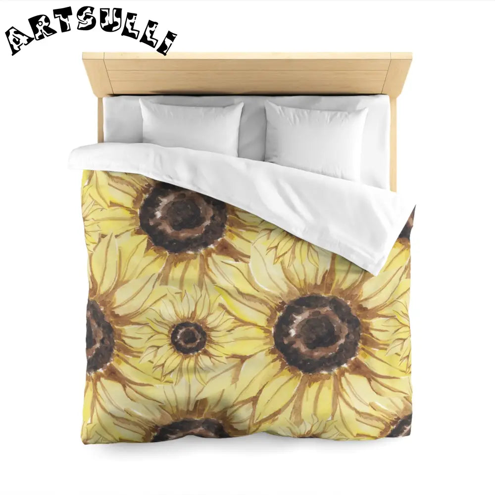 JAKKOUTTHEBXX Retro Anime Sunflower Microfiber Duvet Cover