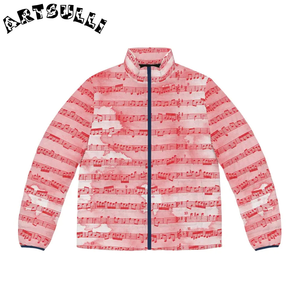 JAKKOUTTHEBXX Pink Musical Note Puffer Jacket 2025