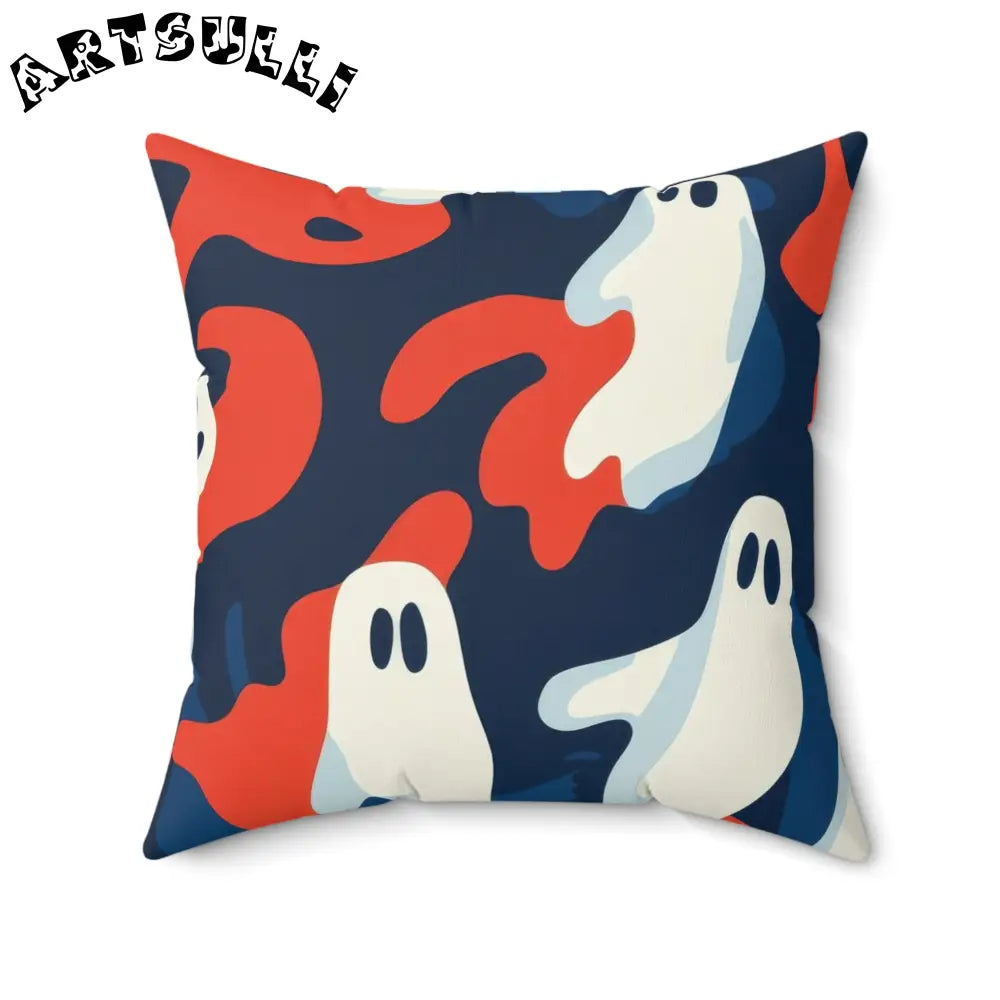 JAKKOUTTHEBXX Camo Ghosts Spun Polyester Square Pillow JAKKOUTTHEBXX