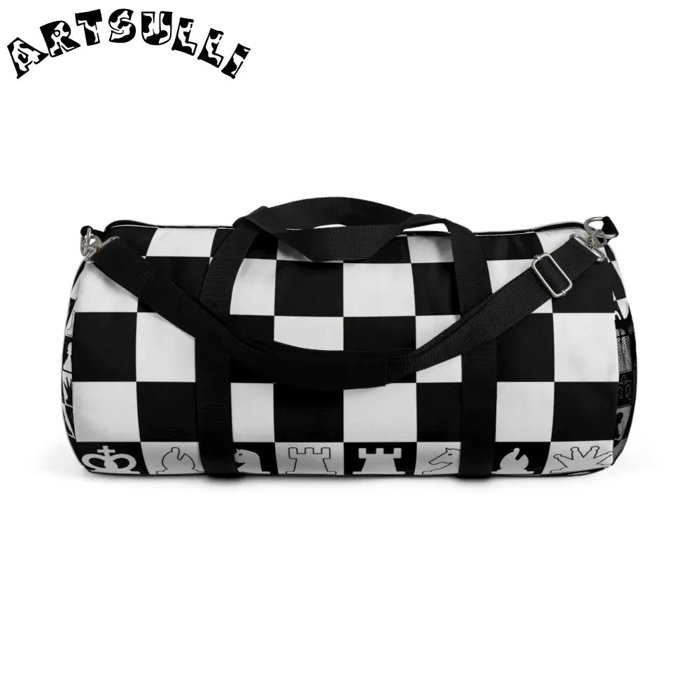 JAKKOUTTHEBXX Checkered Chess Piece Duffel Bag 2025