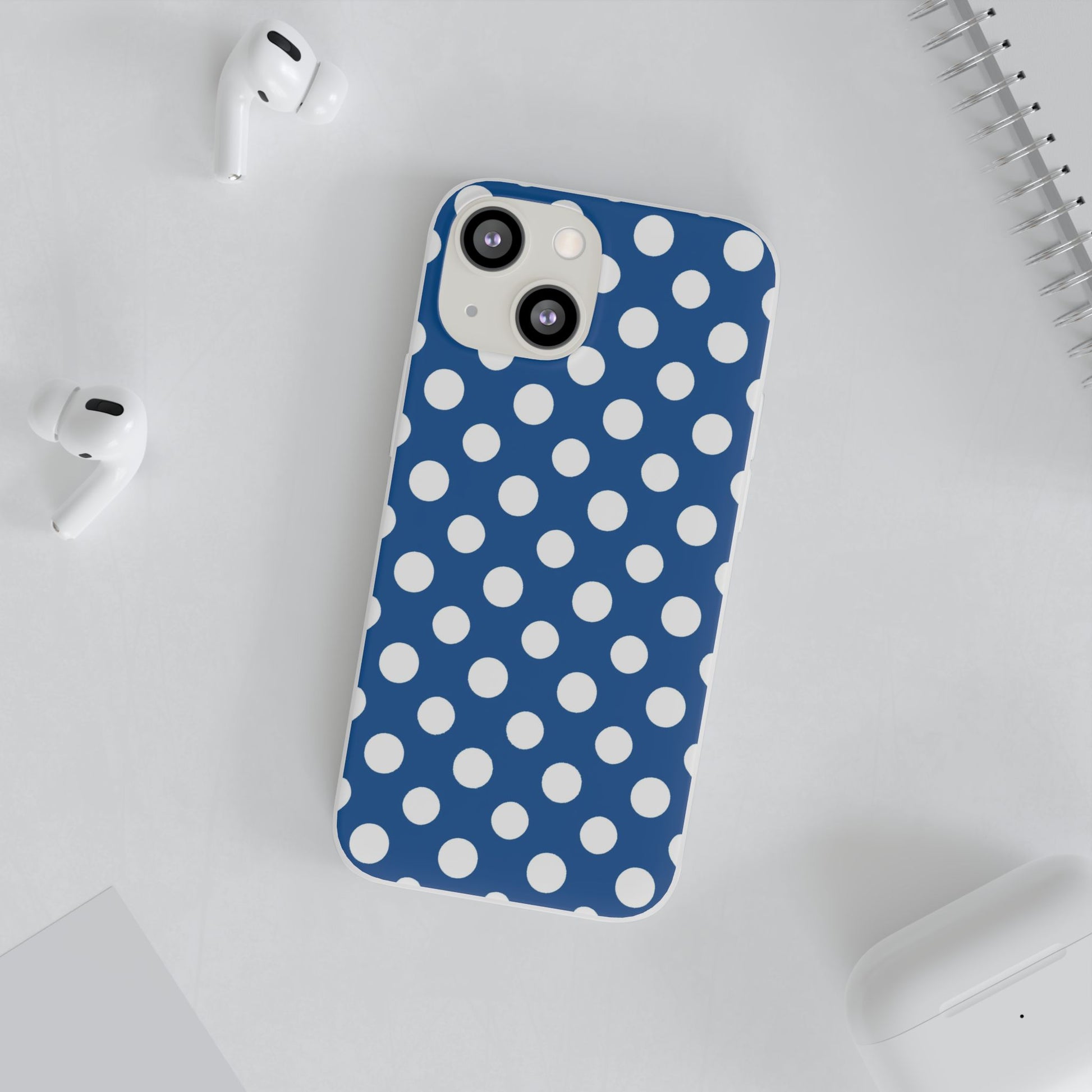 Blue and White Polka Dot iPhone Case, Artsulli - Art is Long, Life is Short, Phone Case, , , , , , , 