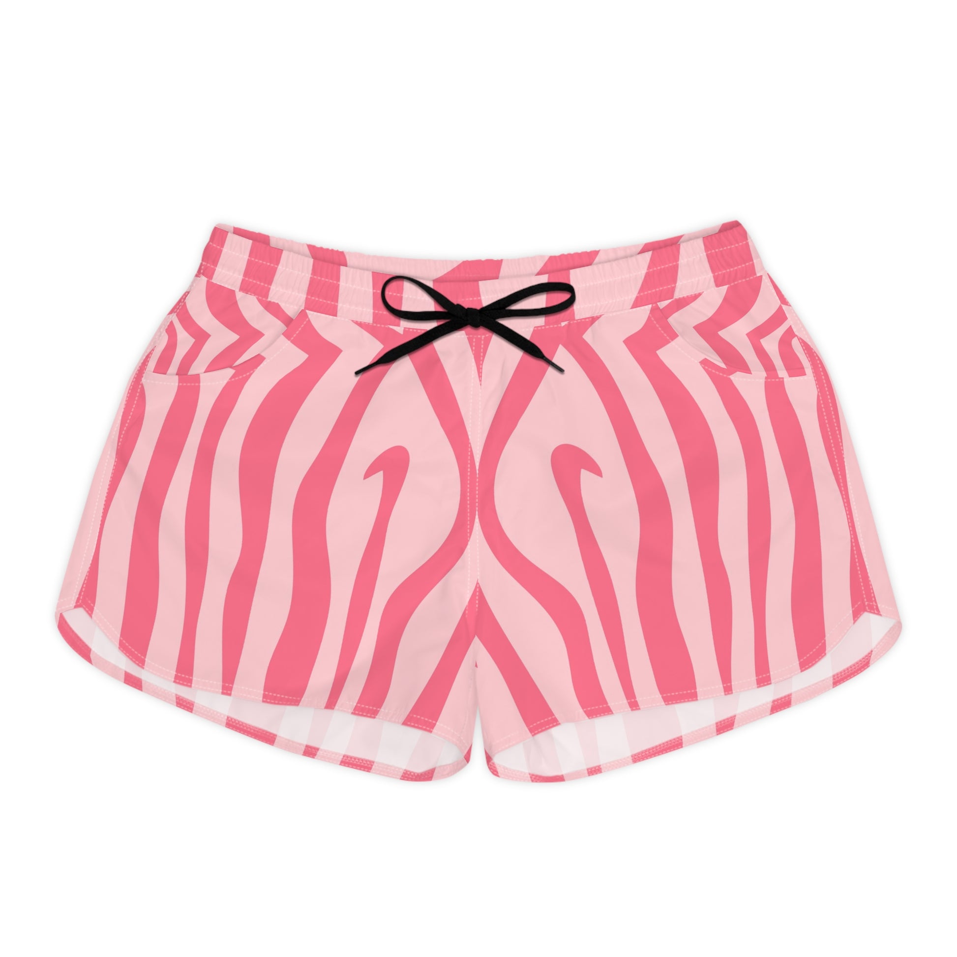 Nagels Pink Zebra Women's Casual Shorts (AOP), Artsulli - Art is Long, Life is Short, All Over Prints, Size, S, Color, Black drawstring, , , 24374432225437956943