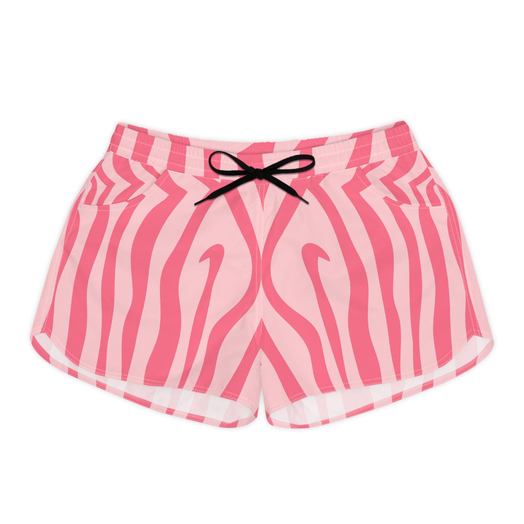 Nagels Pink Zebra Women's Casual Shorts (AOP), Artsulli - Art is Long, Life is Short, All Over Prints, Size, S, Color, Black drawstring, , , 24374432225437956943