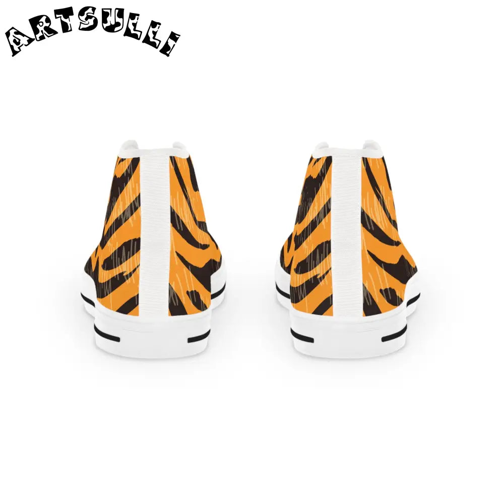 JAKKOUTTHEBXX Tiger Scratches Orange & Black Men’s High Top Sneakers