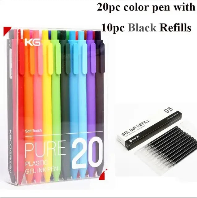 Buy The Best By Artsulli - Art is Long Life Short - KACO 20pc/lot Gel Pen 0.5mm Retro Candy Color Writing Tools with Colored Ink Hand