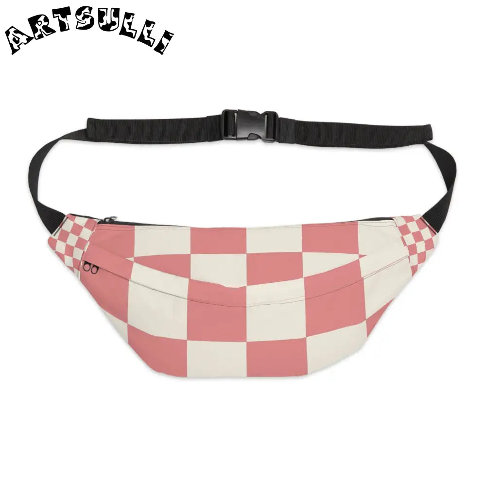 JAKKOUTTHEBXX Retro Checkered Grassland Sprites Large Fanny Pack