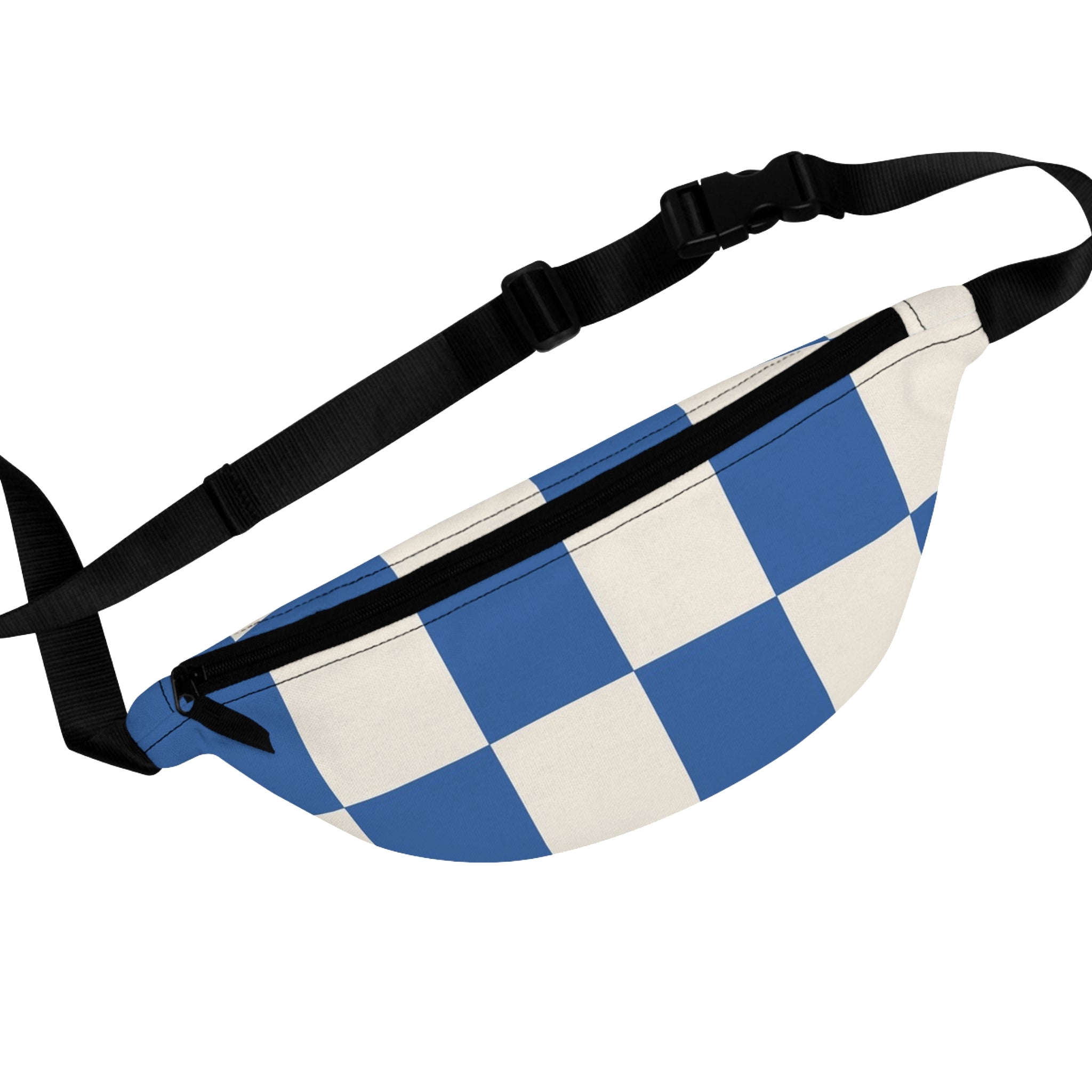 Checkerboard Blue Fanny Pack, Artsulli - Art is Long, Life is Short, Bags, Size, One size, , , , , 25195931130711486121