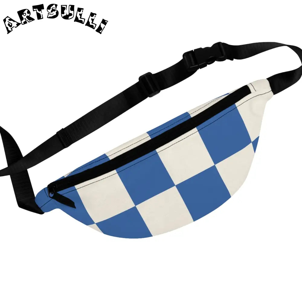JAKKOUTTHEBXX Checkerboard Blue Fanny Pack JAKKOUTTHEBXX Artsulli