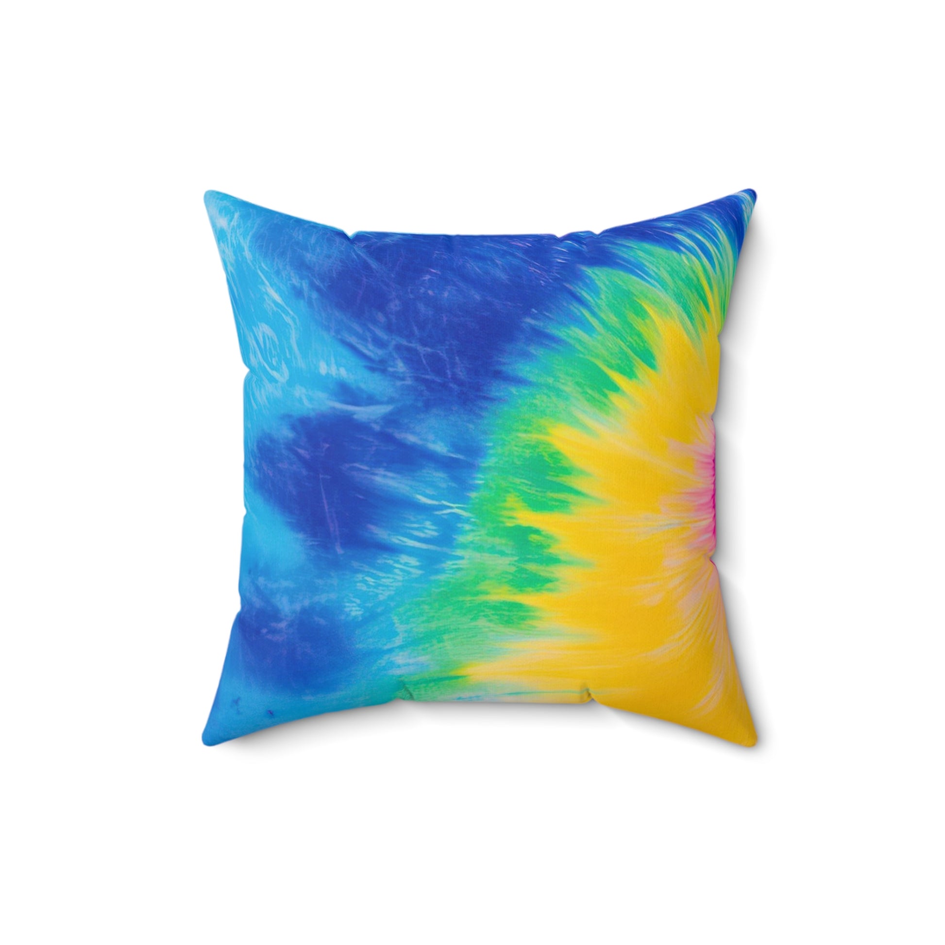 Psychedelic Tie Dye Spun Polyester Square Pillow, Artsulli - Art is Long, Life is Short, Home Decor, Size, 16" × 16", , , , , 20547531666774573037