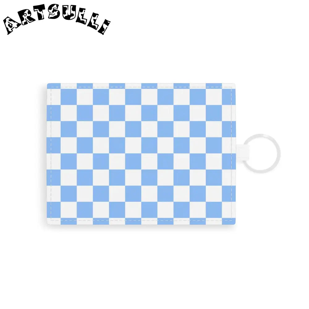 JAKKOUTTHEBXX Checkerboard White and Light Blue Saffiano Leather