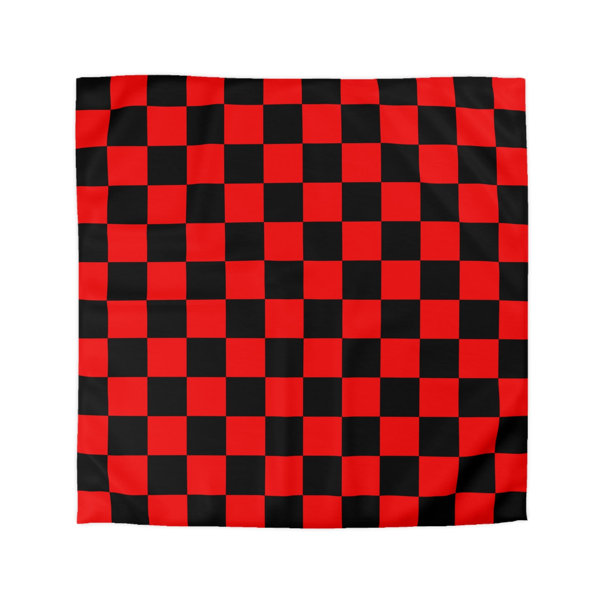 Checkerboard Red and Black Microfiber Duvet Cover, Artsulli - Art is Long, Life is Short, Home Decor, Size, Queen, Color, Cream, , , 18862964370891692999