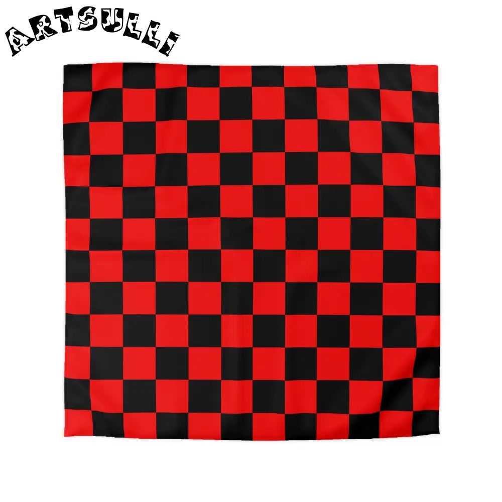 JAKKOUTTHEBXX Checkerboard Red and Black Microfiber Duvet Cover