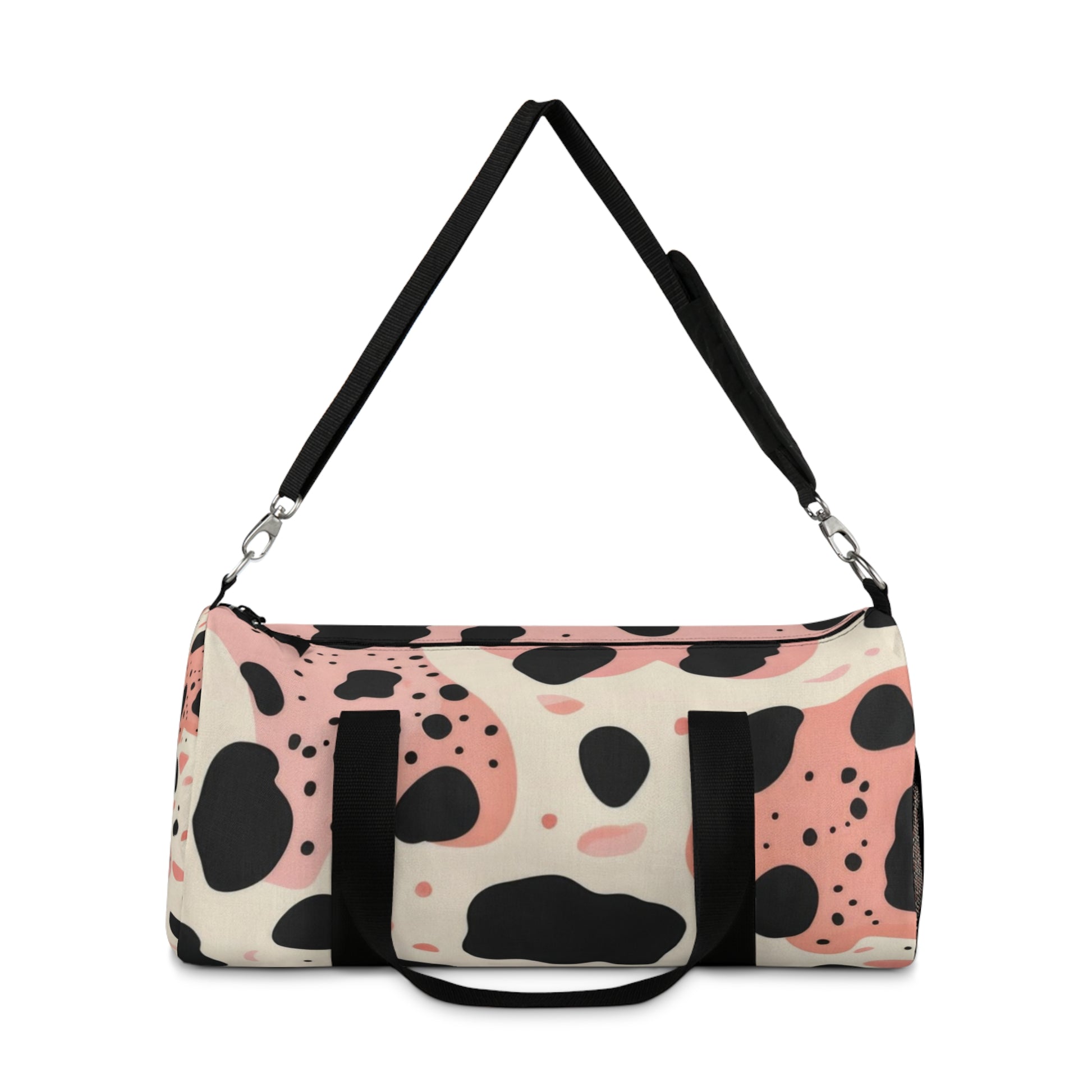 Organic Cow Print Cream and Pink Duffel Bag, Artsulli - Art is Long, Life is Short, Bags, , , , , , , 