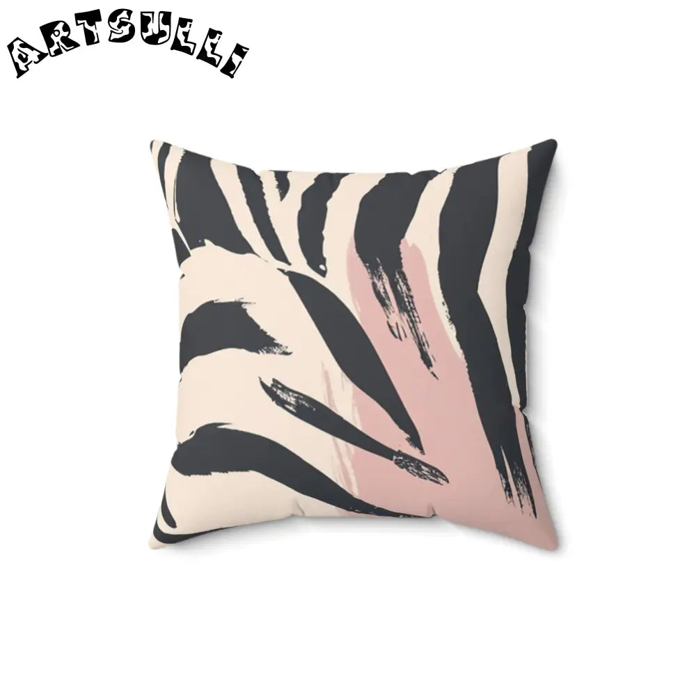 JAKKOUTTHEBXX Tiger Stripe Square Throw Pillow Orange Black Cream