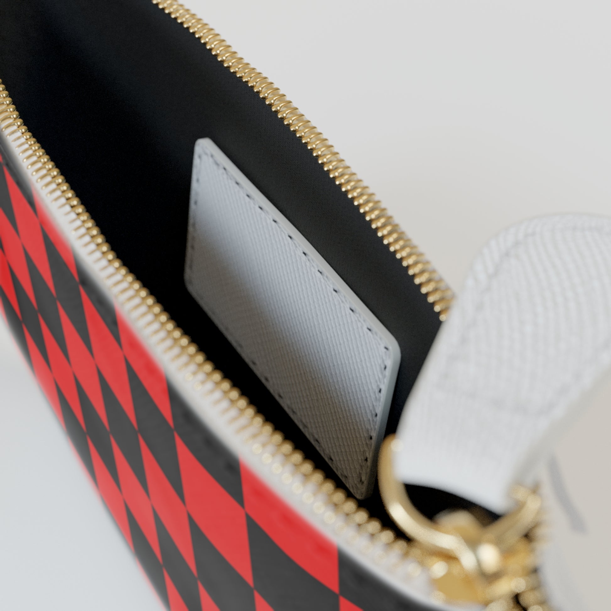 Checkerboard Red and Black Mini Clutch Bag, Artsulli - Art is Long, Life is Short, Bags, , , , , , , 