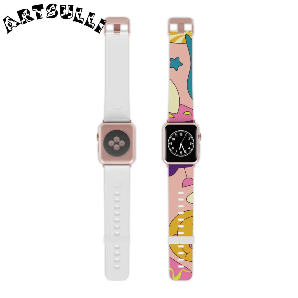 JAKKOUTTHEBXX Trippy Spaceships Pink Watch Band for Apple Watch