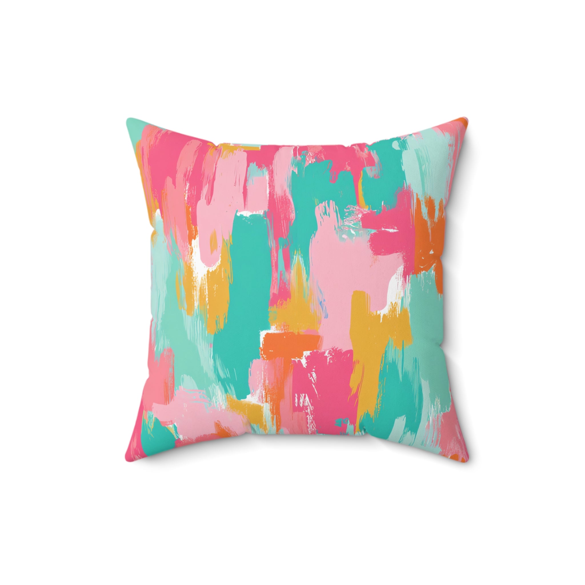 Preppy Pixel Bloom Spun Polyester Square Pillow, Artsulli - Art is Long, Life is Short, Home Decor, Size, 16" × 16", , , , , 25950530976698434392