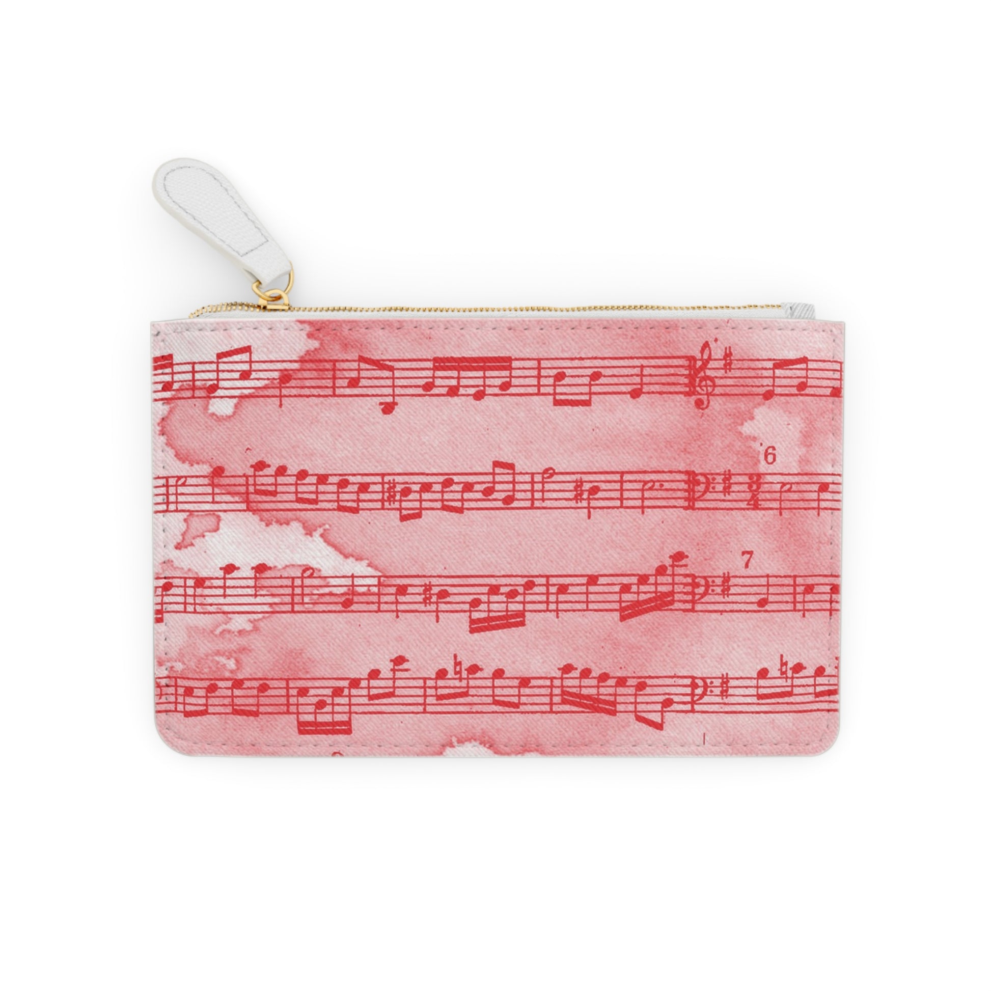 Drip Spill Type Beat Sheet Music Red Mini Clutch Bag, Artsulli - Art is Long, Life is Short, Bags, , , , , , , 