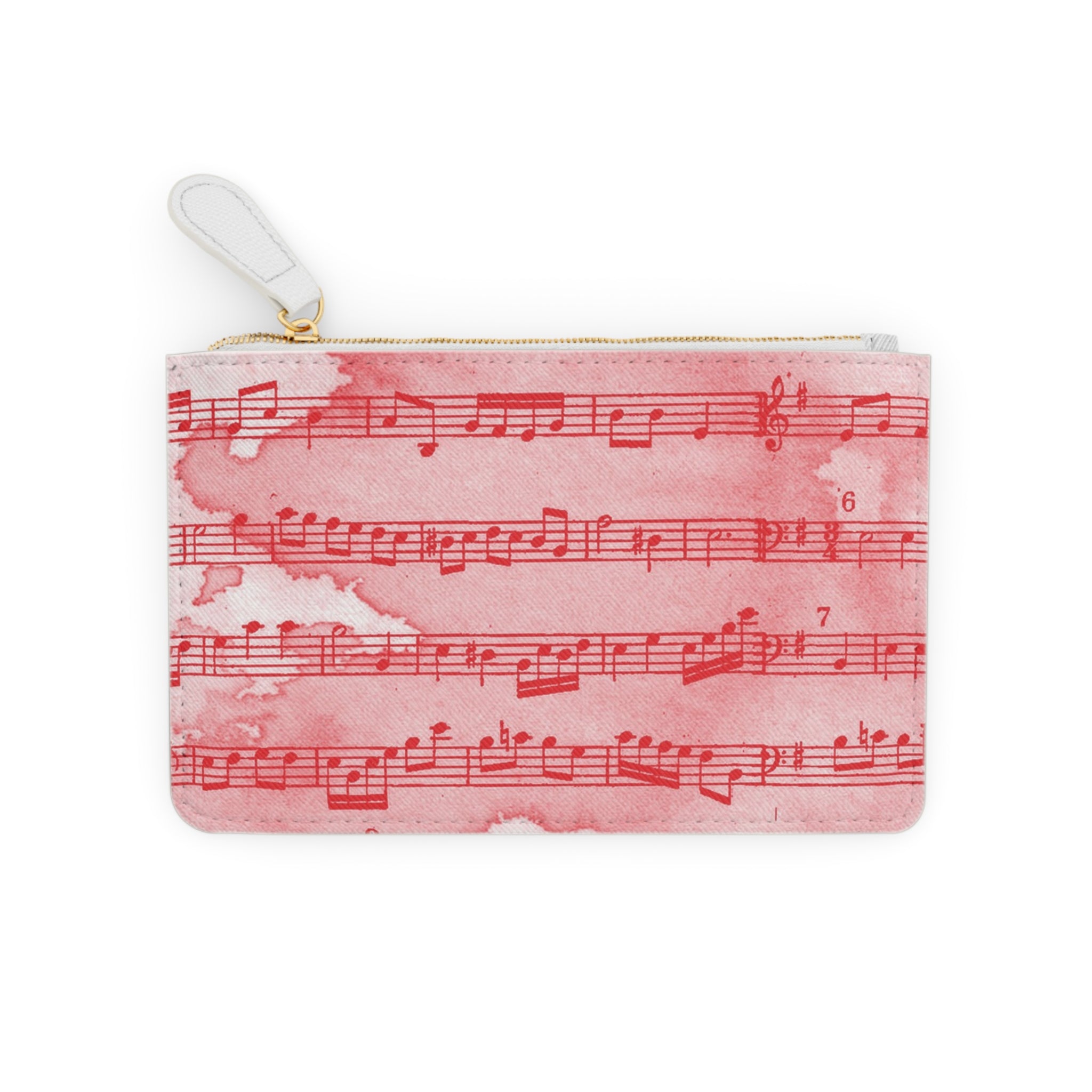 Drip Spill Type Beat Sheet Music Red Mini Clutch Bag, Artsulli - Art is Long, Life is Short, Bags, , , , , , , 