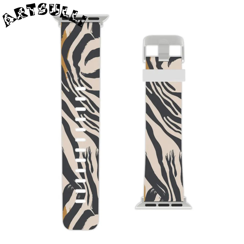 JAKKOUTTHEBXX Apple Watch with White and Zebra Print Interchangeable