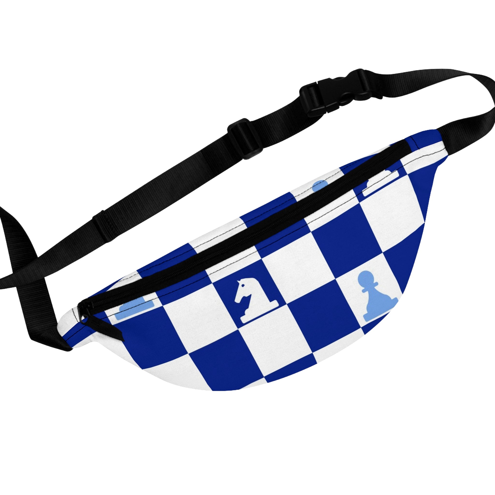Chessboard Navy Blue Fanny Pack, Artsulli - Art is Long, Life is Short, Bags, Size, One size, , , , , 28540509077313135821