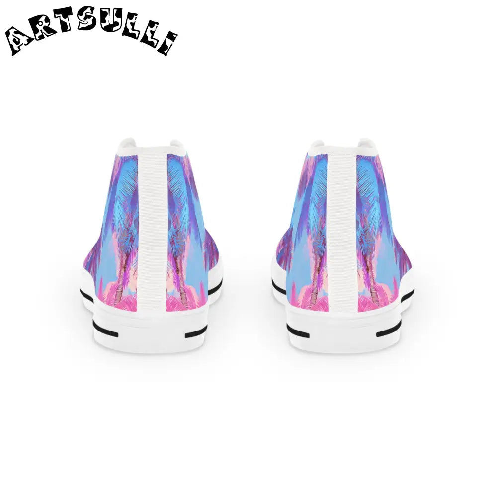 JAKKOUTTHEBXX Ethereal Pastel Palms II Blue and Pink Men’s High Top