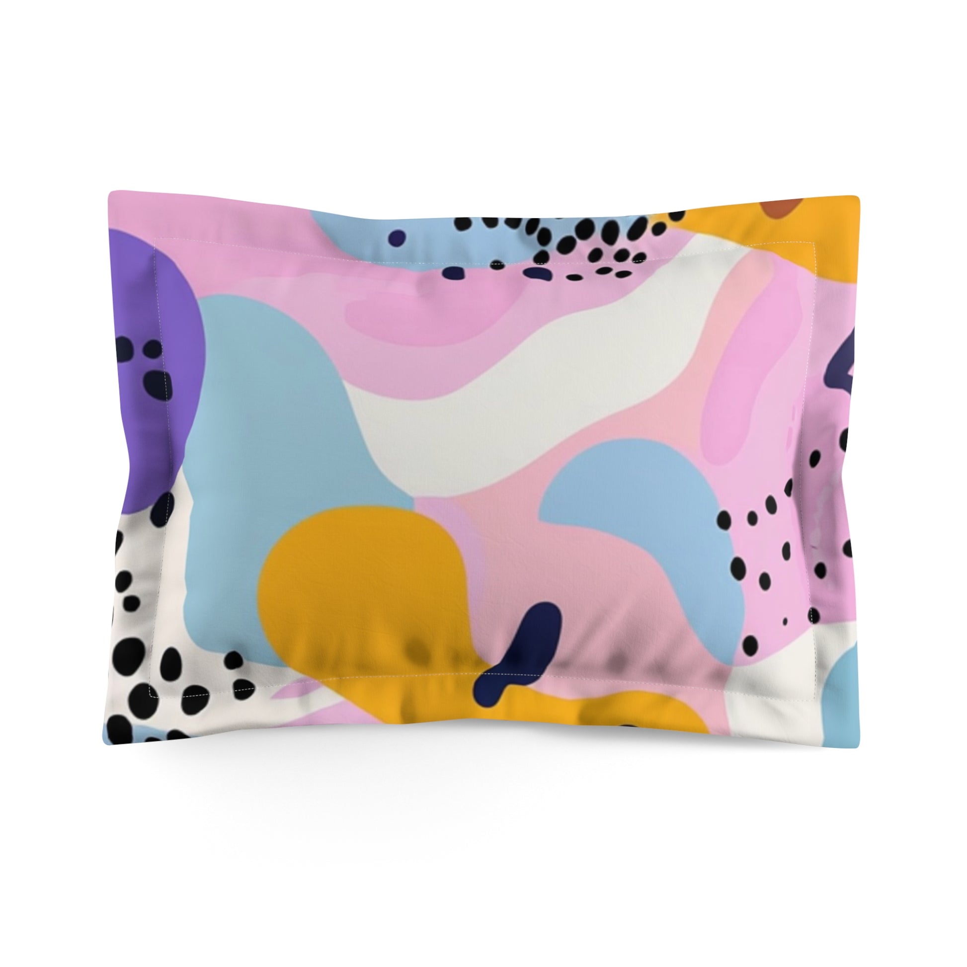 Colorful Abstract Dots and Shapes Microfiber Pillow Sham, Artsulli - Art is Long, Life is Short, Home Decor, Size, Standard, , , , , 25859043690867