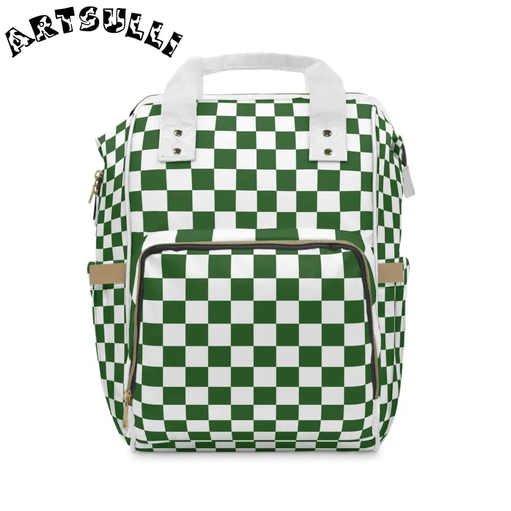 JAKKOUTTHEBXX Checkerboard White and Dark Green Multifunctional