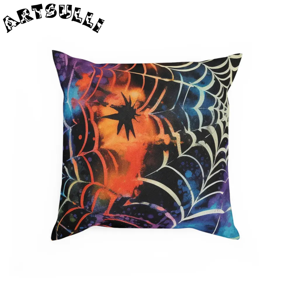 JAKKOUTTHEBXX Spider Web Illustration Printed Halloween Pillow 2025