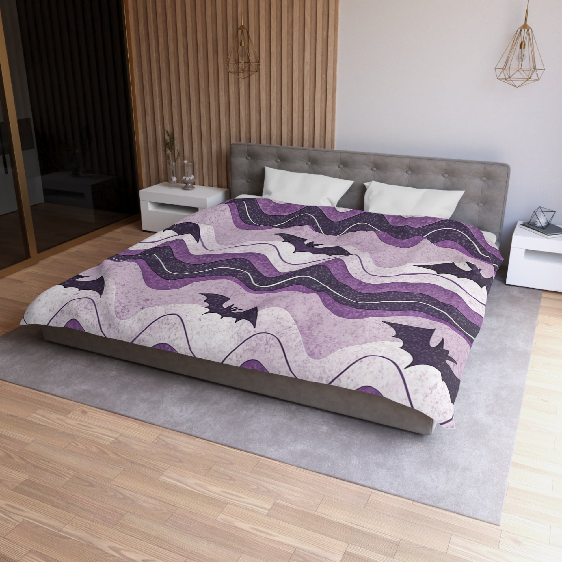 Bat Wave Microfiber Duvet Cover, Artsulli - Art is Long, Life is Short, Home Decor, , , , , , , 