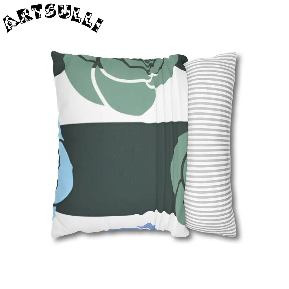 JAKKOUTTHEBXX Striped Rose Garden Spun Polyester Square Pillowcase