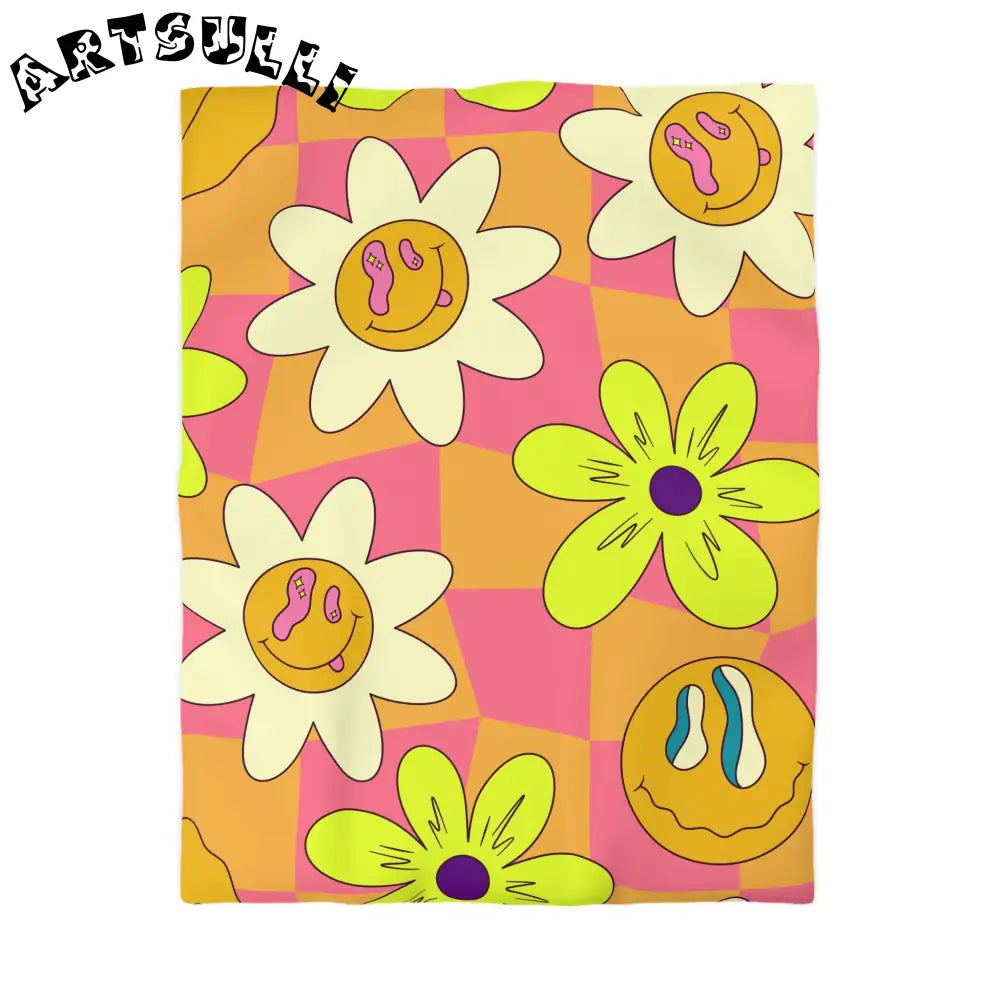JAKKOUTTHEBXX Trippy Sour Face Rave Microfiber Duvet Cover