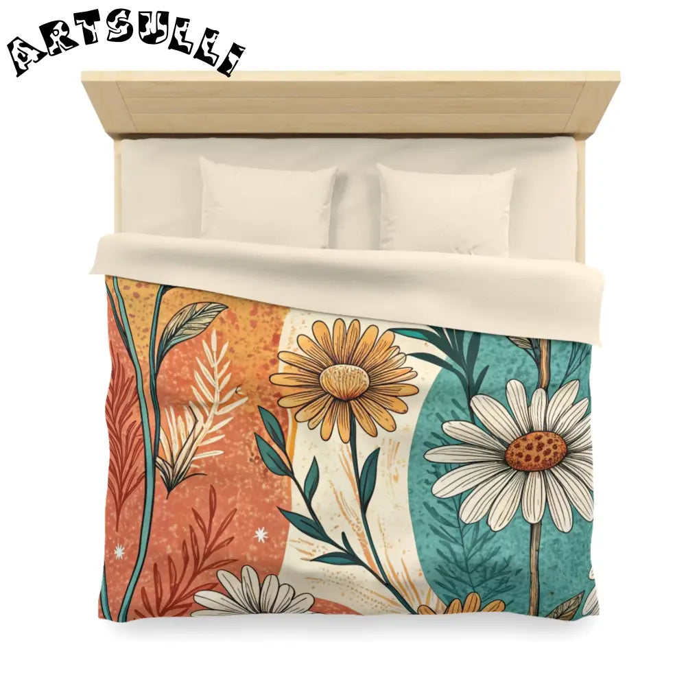 JAKKOUTTHEBXX Retro Daisy Dream Microfiber Duvet Cover JAKKOUTTHEBXX