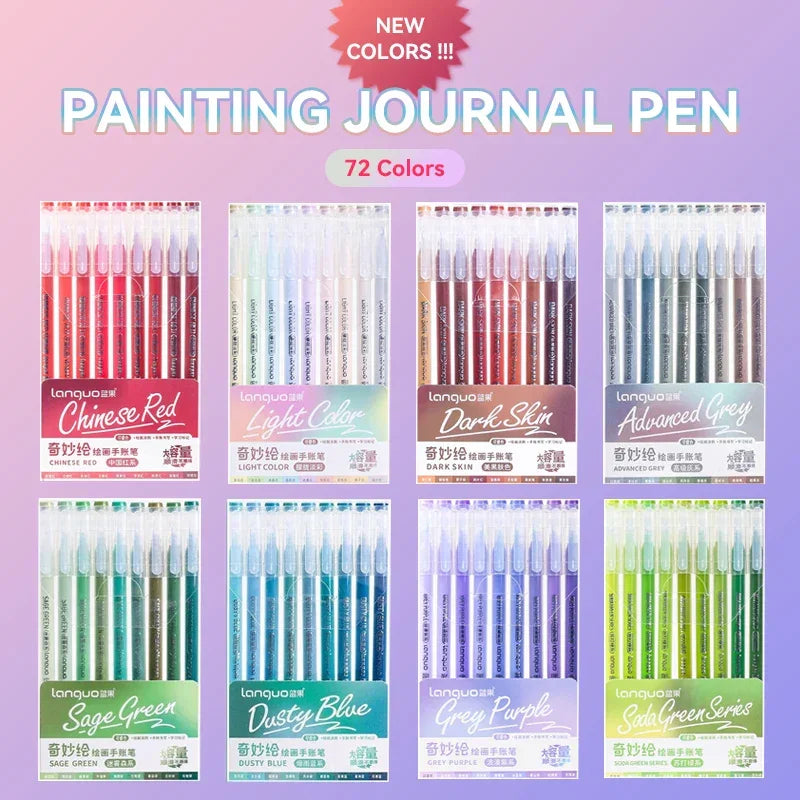 Buy The Best By Artsulli - Art is Long Life Short - LANGUO New Colors 72/9 Morandi Gel Pen Student Diary Scrapbook Painting DIY Set Color