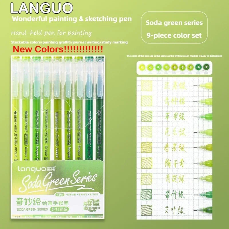 Buy The Best By Artsulli - Art is Long Life Short - LANGUO New Colors 45/9 Drawing Highlighter Morandi Gel Pen Diary Painting DIY Office